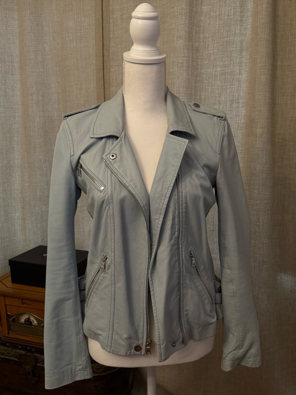 Rebecca Taylor Lamb Leather Biker Leather Jacket in Good condition